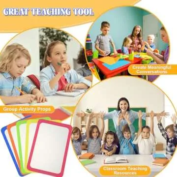 Dandat 10 Pcs Small Shatter Proof Mirrors for Child Kids Crafts Safety Unbreakable Non Broken Babies Toddler Mirror Bulk Round Corners Square for Preschool School Classroom Bathroom(Warm Colors)