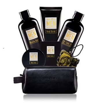 Sandalwood Amber Spa Gift Set for Men - 7 Pieces
