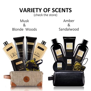 Sandalwood Amber Spa Gift Set for Men - 7 Pieces