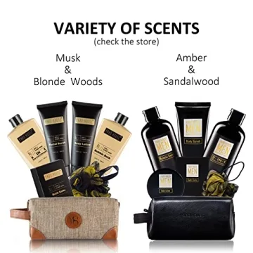 Sandalwood Amber Spa Gift Set for Men - 7 Pieces