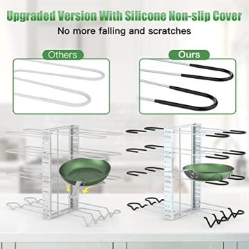 G-TING Pot Rack Organizers for Kitchen - 8 Tiers & Adjustable Design