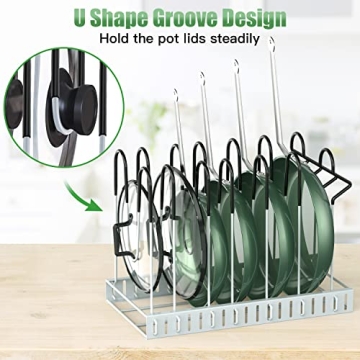 G-TING Pot Rack Organizers for Kitchen - 8 Tiers & Adjustable Design