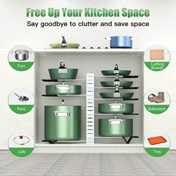 G-TING Pot Rack Organizers for Kitchen - 8 Tiers & Adjustable Design