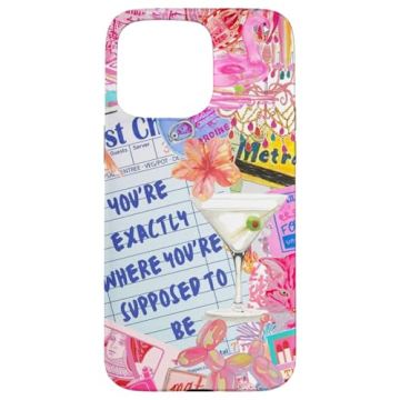 Stylish Vintage Collage Art Pink iPhone 15 Pro Max Case with Floral Design