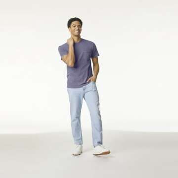 Comfort Colors Adult Short Sleeve Pocket Tee, Style G6030, Grey, Large