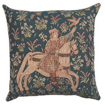 The Rider 1 French Tapestry Cushion - 19 in. x 19 in. Cotton by Charlotte Home Furnishings