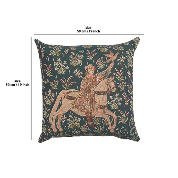 Rider 1 French Tapestry Cushion 19 in Cotton Cover
