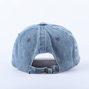 LANGZHEN Unisex 100% Cotton Baseball Cap - Adjustable Denim Blue Cap