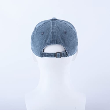 LANGZHEN Unisex 100% Cotton Baseball Cap - Adjustable Denim Blue Cap