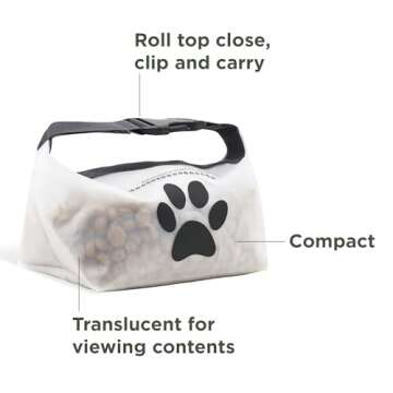 rezip Clip N' Go Pet Bowl 2-Pack | Collapsible Portable Dog Food Storage Bag and Feeding/Water Bowl | BPA-Free, Food Grade, Leakproof | Reusable, Machine Washable (Clear)