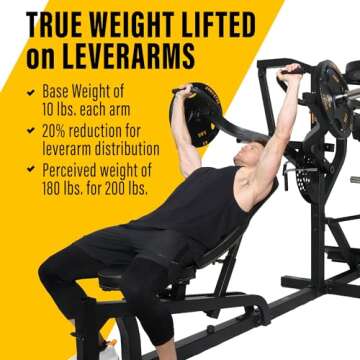 Powertec Fitness Workout Bench Multiystem® for Chest, Arms, Legs, 120.1 x 73.3 x 80.5 Inches, Black - Adjustable, Multi-User Weight Machines with Isolateral Arms - Premium at Home Gym Equipment