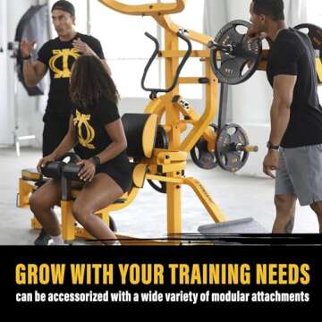 Powertec Fitness Workout Bench Multiystem® for Chest, Arms, Legs, 120.1 x 73.3 x 80.5 Inches, Black - Adjustable, Multi-User Weight Machines with Isolateral Arms - Premium at Home Gym Equipment