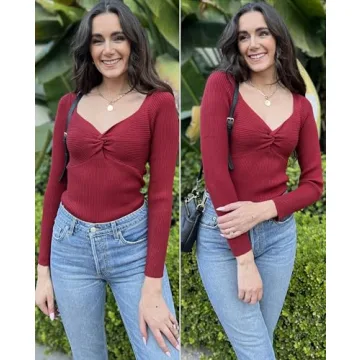 Stylish Zeagoo Sweater Women’s V Neck Casual Top