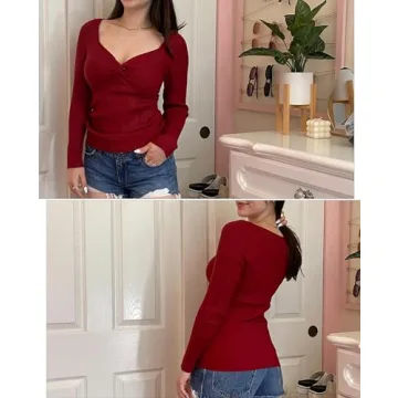 Stylish Zeagoo Sweater Women’s V Neck Casual Top