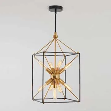 Artika Clyde Black and Gold Farmhouse Chandelier