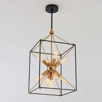 Artika Clyde Black and Gold Farmhouse Chandelier