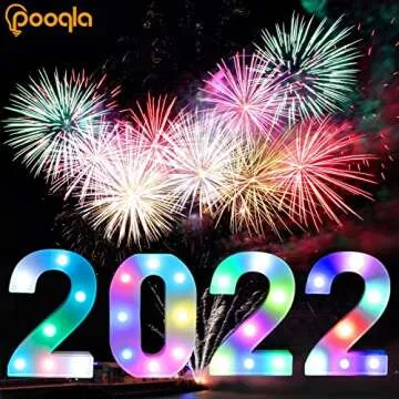 Pooqla Colorful Light Up Numbers - LED Party Decor Display