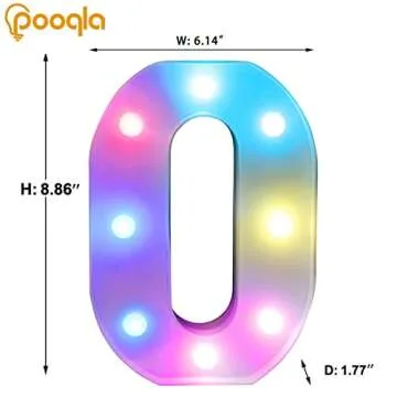 Pooqla Colorful Light Up Numbers - LED Party Decor Display