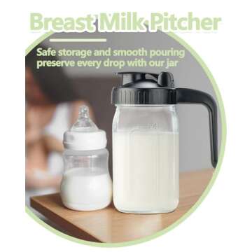 32oz Glass Pitcher with V-shaped Spout for Accurate Pouring