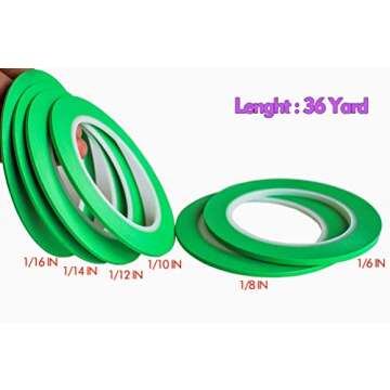 JINBING High-Temp Vinyl Fine Line Masking Tape for Precision