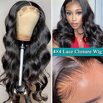 Fairgreat 4x4 Lace Front Wigs Human Hair Pre Plucked with Baby Hair Glueless Lace Closure Wigs Brazi...