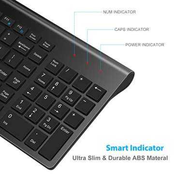 LeadsaiL Wireless Keyboard and Mouse Combo, Wireless USB Mouse and Computer Keyboard Set, Compact and Silent for Windows Laptop, Desktop, PC