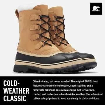 Sorel Men's Caribou Waterproof Boot - Buff - Perfect for Winter Activities
