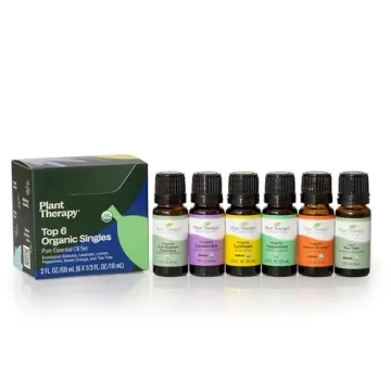 Plant Therapy Top 6 Organic Essential Oils Set - Natural Aromatherapy Collection for Health & Wellne...