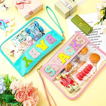 Stylish Buryeah Chenille Letter Pouch for Travel and Organizing