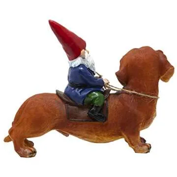 Funny Guy Mugs Gnome and Dachshund Garden Statue