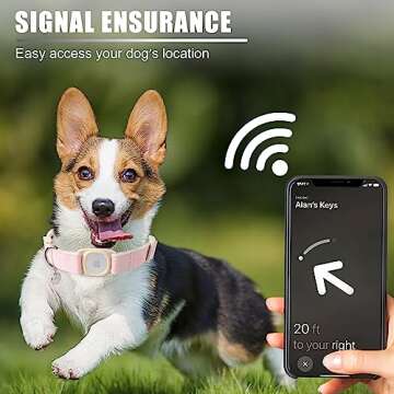 DOGWONG Airtag Cotton Hemp Dog Collar, Heavy-Duty Dog Collar with Airtag Holder Pink Natural Fabric Pet Cute Puppy Necklace for Small Medium Large Dogs