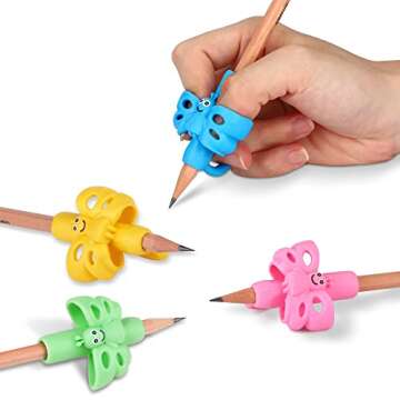 KOABBIT 8 Packs Pencil Grips Pencil Grips for Kids Handwriting for Toddlers & Preschoolers, Pencil H...
