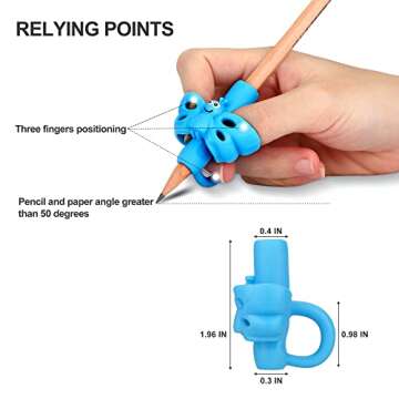 KOABBIT 8 Packs Pencil Grips Pencil Grips for Kids Handwriting for Toddlers & Preschoolers, Pencil Holder Grip Posture Correction Training Writing Aid.