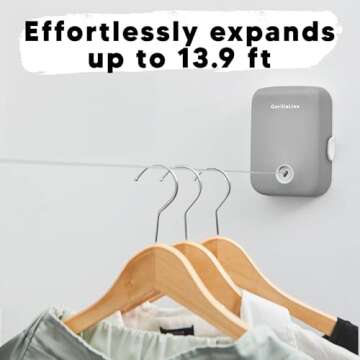 GorillaLine - Retractable Clothesline Indoor Outdoor Clothes Line - Heavy Duty Clothes Drying Laundry Line - Wall Mounted Drying Rack - Air Dry Clothing