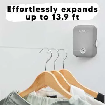 GorillaLine - Retractable Clothesline Indoor Outdoor Clothes Line - Heavy Duty Clothes Drying Laundry Line - Wall Mounted Drying Rack - Air Dry Clothing