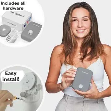 GorillaLine - Retractable Clothesline Indoor Outdoor Clothes Line - Heavy Duty Clothes Drying Laundry Line - Wall Mounted Drying Rack - Air Dry Clothing