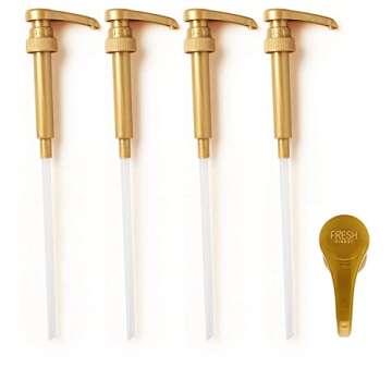 4 Pack Fresh Finest Coffee Syrup Pump Dispenser, Syrup Pump Is Compatible With Torani, Davinci, Jord...