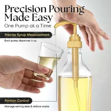 4 Pack Fresh Finest Coffee Syrup Pump Dispenser, Syrup Pump Is Compatible With Torani, Davinci, Jordans Skinny Syrups, Fits 25.4 Oz/750 ML Bottles, For Coffee Syrups, Teas, Snow Cones, Smoothies