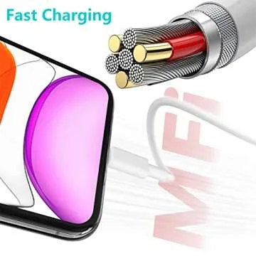 iPhone Charger, [Apple MFi Certified] 2PACK 6FT USB to Lightning Cable Power Fast Charging Cord Comp...
