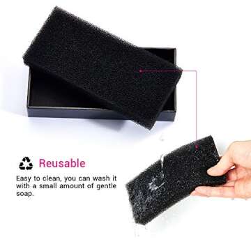 Jessup Makeup Brush Cleaner, Dry Makeup Brush Cleaner Sponge Quick Removal Color