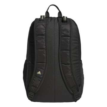 adidas Unisex Excel Backpack Durable Large Athletic Student Laptop Book Bag for Boys/Girls, Black/Gold Metallic, One Size