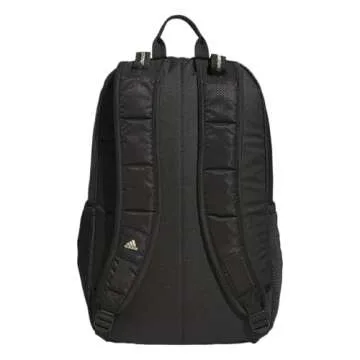 adidas Unisex Excel Backpack Durable Large Athletic Student Laptop Book Bag for Boys/Girls, Black/Gold Metallic, One Size