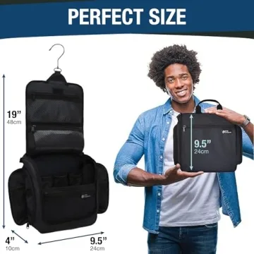 D&D Hanging Travel Toiletry Bag for All - 10 Compartment Organizer