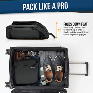 D&D Hanging Travel Toiletry Bag for All - 10 Compartment Organizer