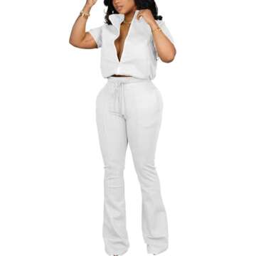 Stylish HBQ Women's Sweatsuit Set with Zip Jacket and Pants