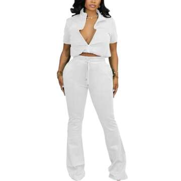 Stylish HBQ Women's Sweatsuit Set with Zip Jacket and Pants
