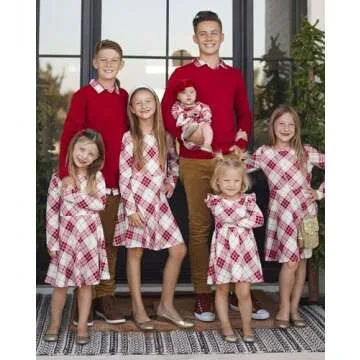 The Children's Place,and Toddler Long Sleeve Fashion Dress,4T Red Plaid