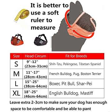 JYHY Short Snout Dog Muzzle - Adjustable and Breathable Design