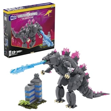 MEGA Godzilla x Kong The New Empire Building Set Action Figure Godzilla with 543 Pieces and Accessor...
