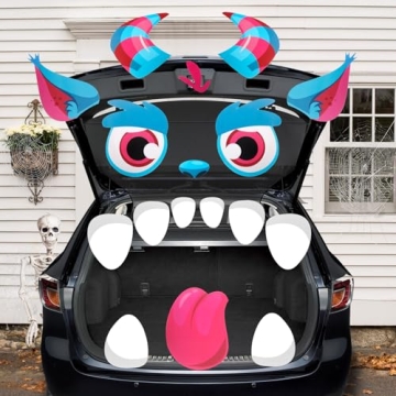 Roberly Halloween Trunk or Treat Car Decorations Kit - Cute Monster Stickers for Fun!